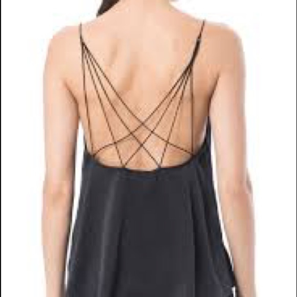Cami NYC Black Strappy Back Silk Camisole